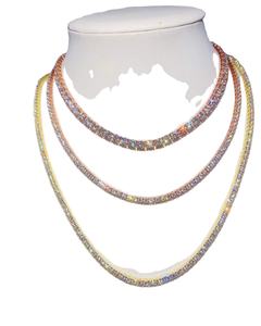 Collar Unisex de Lujo de 20mm con Diamantes, Estilo Hip Hop, Cadena de Cuerda de Plata 925 y Oro, Moissanita con Corte Baguette, Eslabones Cubanos Iced, Regalo de Compromiso - Product Image 1