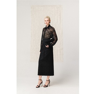 Jupes longues prêtes à être expédiées, jupes maxi pour femmes ALTHEA MIDI SKIRT, coton, dentelle, coton biologique japonais, jupes taille haute pour femmes, longues. - Product Image 4