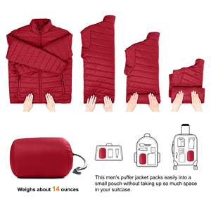 Chaqueta Acolchada Informal de Invierno con Estampado Personalizado, Transpirable y de Secado Rápido, Cuello Alto, 100% Poliéster - Product Image 6