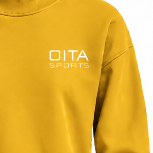Golden Yellow <b>Women</b> High Neck Sweatshirt <b>Long</b> Sleeve Loose Fit Pullover Fleece Casual Winter Streetwear Fashion Oversized <b>Jumper</b> - Product Image 5