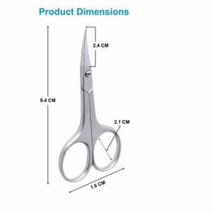 Ciseaux à cuticules en acier inoxydable avec logo personnalisé, lame courbée, petits ciseaux à manucure et à sourcils pour femmes - Product Image 3