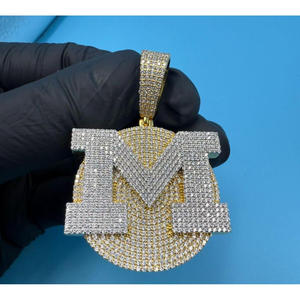 Letter "M" <b>Initial</b> <b>Pendant</b> Iced Out Moissanite Diamond Hip Hop Necklace Bling Chain Luxury Statement Jewelry Gift - Product Image 4