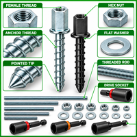 Kit d'ancrage à tige filetée OEM pour bois avec écrou de tige fileté, rondelle et douille d'installation