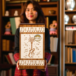 Handcrafted guitar <b>memorial</b> urn & Natural Wood Cremation Urn Blue Epoxy Ashes <b>Box</b> Artistic Funeral <b>Memorial</b> <b>Keepsake</b> by AYAANS - Product Image 3