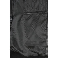 Blouson bomber matelassé en cuir véritable noir pour homme, col rabattu, respirant, fermeture éclair, coupe classique, idéal pour l'automne