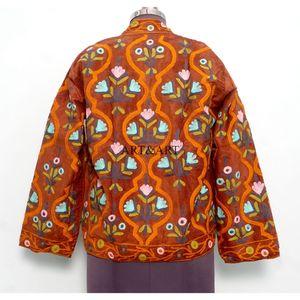 Veste unisexe indienne bohème en coton 100% matelassée et brodée Cotrise, nouveau motif de haute qualité, respirante, écologique, pièce antique - Product Image 5