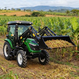 Tracteur agricole à quatre roues motrices de 90 CV (modèle avec chargeur frontal + cabine climatisée) - Product Image 1