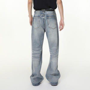 Men's Vintage Mid Waist <b>Boot</b> Cut Loose Denim Jeans with Character Pattern Customizable Medium Wash Eco-Friendly & Breathable - Product Image 2