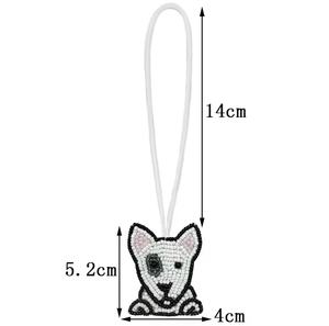 Porte-clés vintage faits à la main avec strass, couleur noir et blanc, pour fête, lettres de l'alphabet multicolores, breloques de poignet avec initiales - Product Image 1