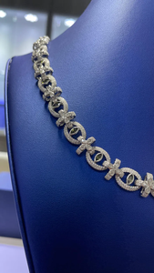 Collar de Moissanita con Eslabones Florales, Elegante Cadena con Apariencia de Diamante, Joyería de Lujo para Novias, Regalo Ideal - Product Image 5