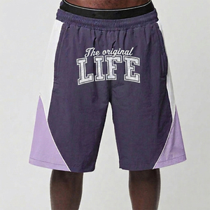 The Original Life Men's Purple Basketball Shorts Breathable <b>Elastic</b> Waist Casual Sport Shorts - Product Image 1