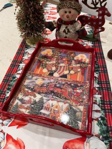 Plateau en bois imprimé au design minimaliste, plateau en bois imprimé moderne pour les intérieurs contemporains, plateau de service en gros - Product Image 4