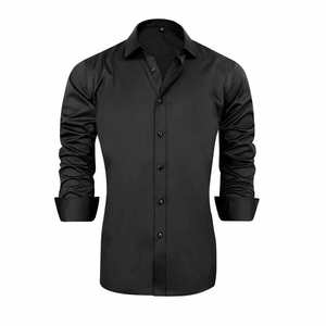 Chemise d'affaires à manches longues pour hommes, production OEM, chemise à manches longues de créateur, fournisseur en gros, chemise décontractée à manches longues tendance - Product Image 1