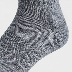 Crew Socks Solid Gray Knitted Cotton Breathable Casual Daily Wear Adult Autumn Standard Thickness - Product Image 5