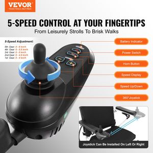 Sedia a Rotelle Elettrica Pieghevole Leggera per Adulti e Anziani, Capacità 300 Libbre, Larghezza 20 Pollici, Motorizzata - Product Image 2