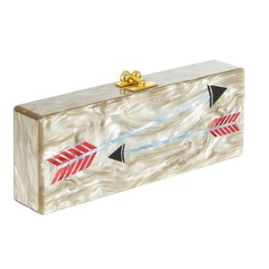 Pochette de soirée élégante en résine artisanale pour femme, ensemble cadeau de mariage - Product Image 5