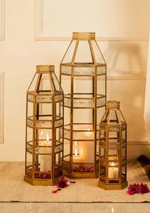 ชุดโคมไฟตั้งพื้นสีทองหรูหรา เหมาะสำหรับตกแต่งล็อบบี้โรงแรม และจัดแสดงบริเวณทางเข้าใหญ่ ขายส่งจากอินเดีย - Product Image 6