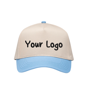 Casquettes de baseball à 5 panneaux en coton bicolore avec logo brodé ou imprimé personnalisé, visière incurvée, pour mariage, vente en gros - Product Image 1
