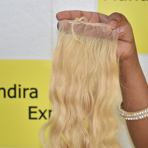 Cheveux vierges Remy bruts bon marché, cuticules alignées, tissage, couleur naturelle, non traités, fermeture 6*6, ondulés, 613, extensions de cheveux humains indiens - Product Image 1