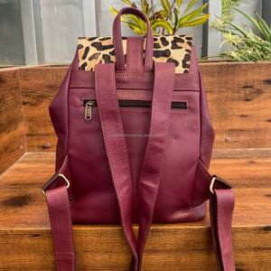 Nouveau design tendance sac à dos à cordon extérieur en cuir véritable pour garçons filles sac à dos en cuir de vachette imprimé léopard de luxe de haute qualité - Product Image 5