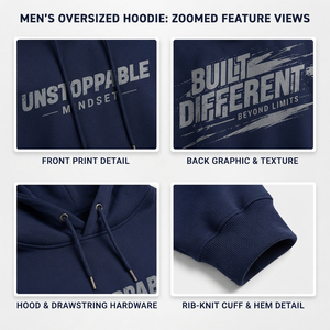 Men Oversized Pullover Hoodie French Terry Hooded Sweatshirt Men Sublimation Printed Winter Wear Pullover Men Sportswear Hoodies - Product Image 6