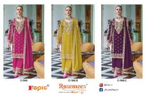 "Premium Winter Wear: Chinon Brodé Shalwar Kameez Set avec Dull Santoon Intérieur pour le confort et le style" - Product Image 6