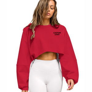 Conjunto de sudadera con capucha corta y cremallera, estilo vintage, con estampado personalizado y lavado ácido para mujer, ropa de calle a la moda. - Product Image 3