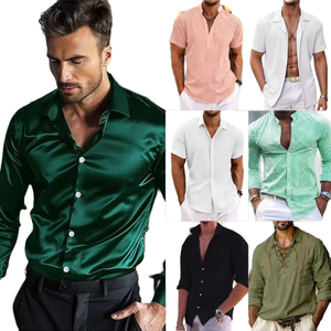 Chemise d'été décontractée à manches courtes en tissu extensible 4 directions, anti-UV UPF 50+, antibactérienne, séchage rapide, rafraîchissante et personnalisable de haute qualité - Product Image 1