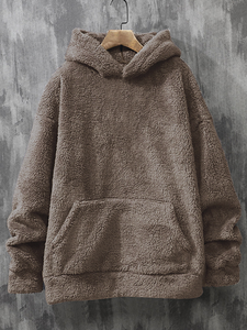 Sweat-shirt à capuche en sherpa pour homme, en molleton de coton, service de marque privée pour les détaillants indépendants - Product Image 5
