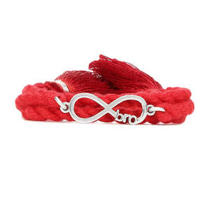 Eternal Bond Rhodium Plated Rakhi <b>Bracelet</b> for Brother with CZ <b>Stone</b> Handmade Bulk Product HINDUISM - Product Image 1