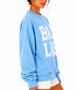 เสื้อสเวตเชิ้ตแขนยาวผ้าฟลีซสีฟ้าอ่อนทรงหลวม คอกลม สำหรับผู้หญิง ยี่ห้อ BAL LAS เหมาะสำหรับฤดูหนาว สวมใส่สบายๆ แบบลำลอง รับผลิตตามแบบ OEM - Product Image 3