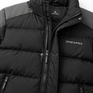 Men's Black <b>Light</b> Grey <b>Puffer</b> <b>Jacket</b> Lightweight Quilted Stand Collar Zip Up Winter <b>Jacket</b> Casual Outdoor Streetwear Custom - Product Image 3