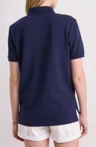Custom 3D puff printed Logo Pique fabric Women's Polo T-shirt Solid navy Color Breathable short sleeve <b>hip</b> hop womens polo - Product Image 2