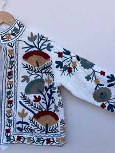 Chaqueta de Algodón Acolchada Floral Suzani, Transpirable, Tejida a Mano, Estilo Bohemio, para Mujer, Abrigo de Invierno Étnico con Cuello Alto - Product Image 3