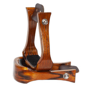 Estribos de carreras de barriles para montura western, con plataforma de goma y madera, 2 pulgadas, tamaños personalizados, herrajes de latón, paquete de 2 - Product Image 6