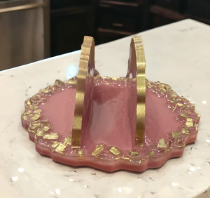 Dark Pink <b>Epoxy</b> Resin Tissue Stand Christmas Wedding Napkin Rings <b>Table</b> Decoration Hot Sale Resin Tissue Holder - Product Image 1