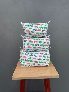 Cotton Elephant Print Cosmetic <b>Bag</b> Set With Drawstring Closure <b>For</b> Daily Use Travel <b>Pouch</b> <b>For</b> <b>Women</b> Daily Use <b>bags</b> from India - Product Image 2