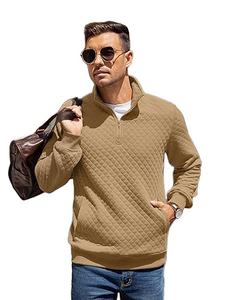 <b>Men</b> <b>Quarter</b> <b>Zip</b> Pullover Sweatshirt Long Sleeve Sweater with Pocket - Product Image 1