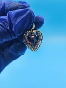 Pendentif Cœur en Aigue-marine, Pierre de Naissance de Mars, Pendentif Halo en Argent 925 Plaqué Or pour Femme, Cadeau Délicat - Product Image 3