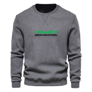 Contrast Stitch Details Crewneck Sweatshirt Men Solid Heavy Weight Fleece Outerwear Casual Sportswear Top Bundle - Product Image 6