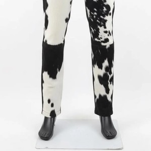 Pantalon en cuir de vachette véritable pour femme, taille haute, mode de luxe, streetwear décontracté, pantalon classique de créateur, vente en gros OEM personnalisée - Product Image 4