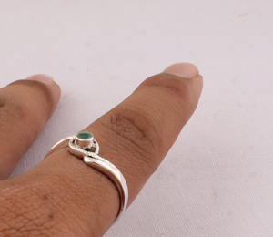 Anillo de Plata de Ley 925 con Topacio Azul, Gema Natural Hecha a Mano, Diseño Clásico Vintage para Boda, Joyería de Banda para Mujer, Venta al por Mayor - Product Image 3