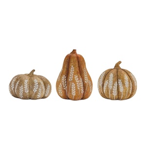 Figuritas de calabaza hechas a mano, Juego de 3 calabazas decorativas rústicas, adornos de otoño, decoración de Acción de Gracias de Halloween - Product Image 1