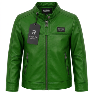 Everyday kids leather jacket with soft feel lightweight comfort classic design and dependable warmth through cooler days - Product Image 1