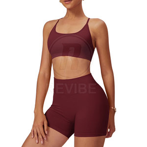 Conjunto de Shorts de Yoga para Mujer, Estilo Moderno, Corte Ajustado, Transpirable, Largo hasta la Rodilla, 2 Piezas - Product Image 2