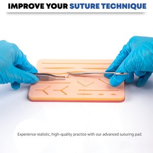Medical Student Complete Suture Training Kit with <b>Silicone</b> Suture <b>Pad</b> 19 Pcs Set for Suture Skill Practice & Education - Product Image 6