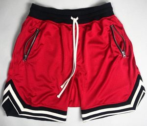 Shorts Bermuda Décontractés Homme Grande Taille Rouge Respirant Qualité Supérieure Couleur Unie Taille Élastique Rayures Latérales Tricotées Taille Mi-Haute 100% Coton - Product Image 1