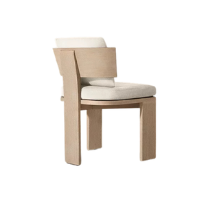 Modern Armless Single Dining <b>Chair</b> for Villa Park Solid Teak Wood <b>Padded</b> Backrest and Seat Eco-Friendly Outdoor Furniture - Product Image 5