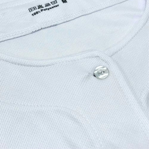 Camiseta de Béisbol Personalizada de la Compañía Geo Brothers, Unisex, Manga Corta, Cierre de Botones, Logotipo Bordado, Ribete Azul y Naranja, Transpirable, 180g - Product Image 4