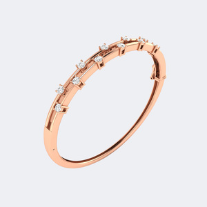 1.35CTW Round <b>Set</b> Double Row Diamond <b>Bangle</b> Bracelet - Product Image 6